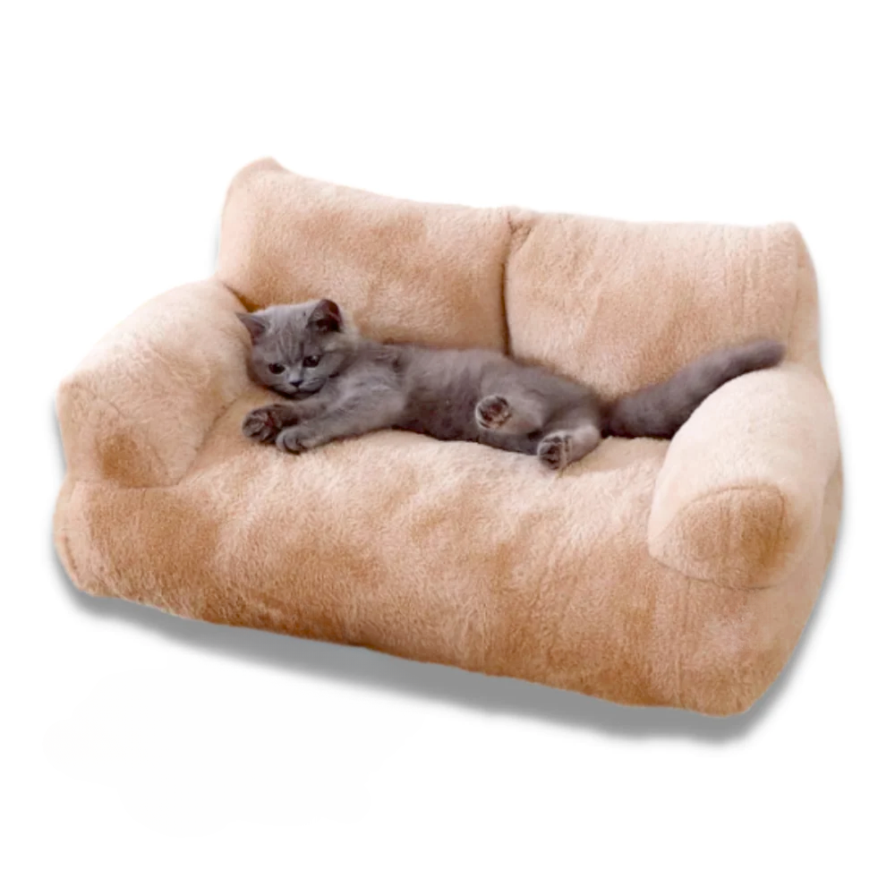 Cozy Pet Sofa Luxurious Plush Dog Bed & Cat Sofa Comfortable Washable Pet Bed