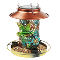 Solar Lantern Bird Feeder Waterproof Garden Decor With LED Light