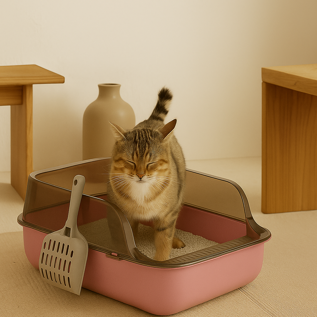Enclosed Cat Litter Box, Pull-Out Tray & Stylish Design