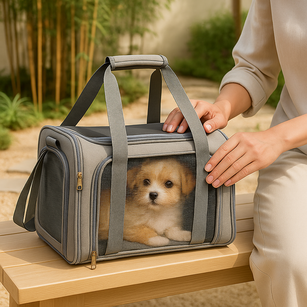 Airplane-Appropriate Dog Travel Bag Pet Carrier With Breathable Mesh