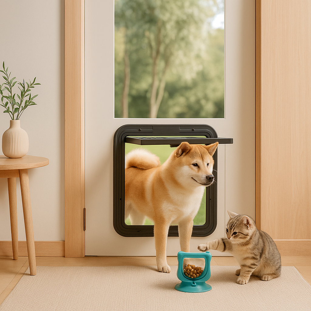 Self-Closing Magnetic Dog Flap for Door - No Tools Required