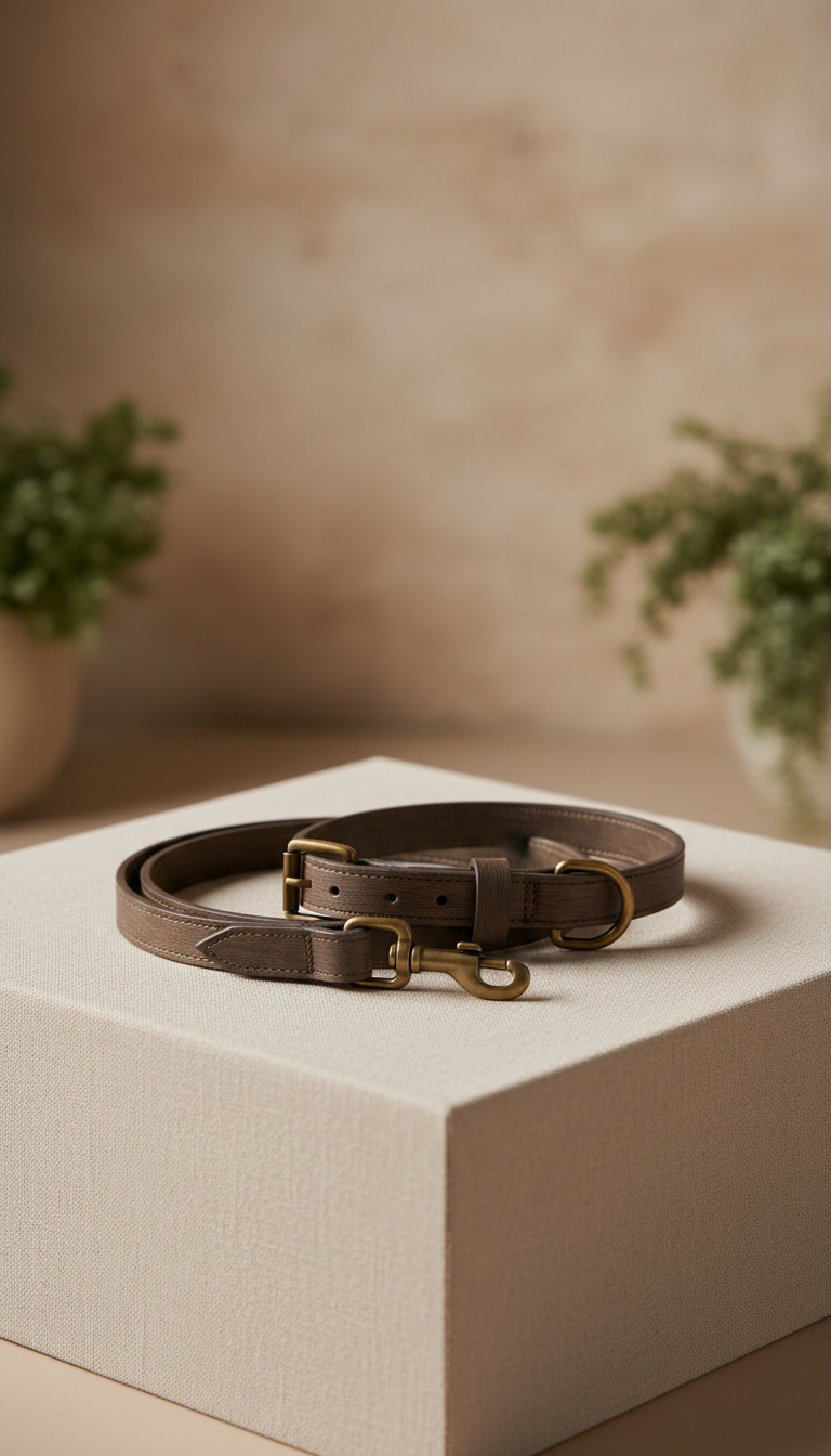 Smoked Oak Leash and Collar Set