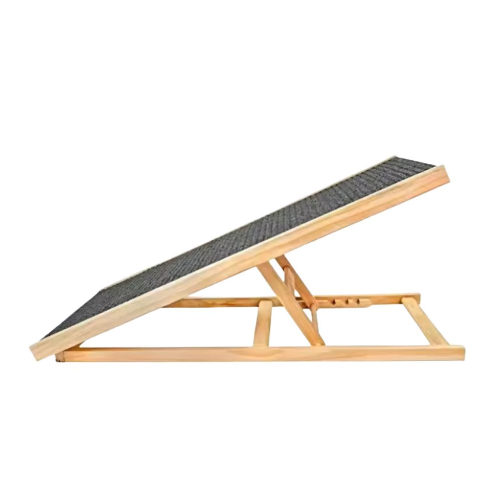 Adjustable Wooden Dog Ramp with Anti-Slip Surface & Compact Storage