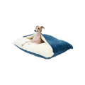 Dog Bed with Attached Blanket | Washable Cushion