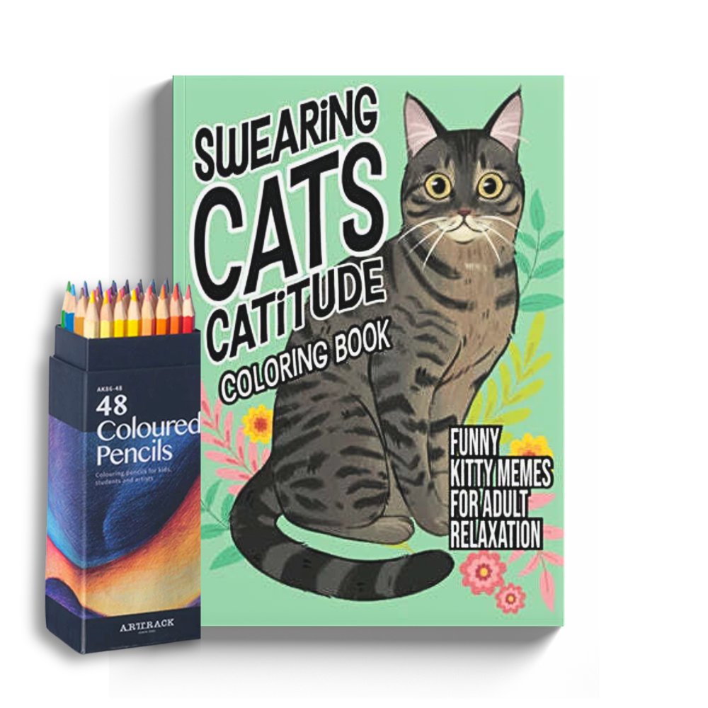 Funny Cat Lovers Coloring Book Filled With Hilarious Cat Illustrations & Memes