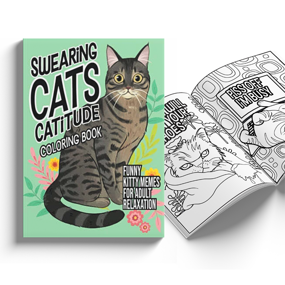 Funny Cat Lovers Coloring Book Filled With Hilarious Cat Illustrations & Memes
