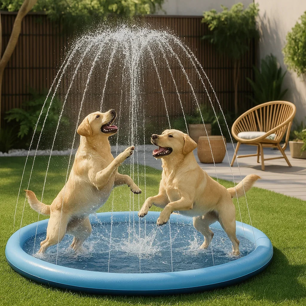 Dog Splash Pad Swimming Pool With Water Sprays For Outdoor & Summer Fun