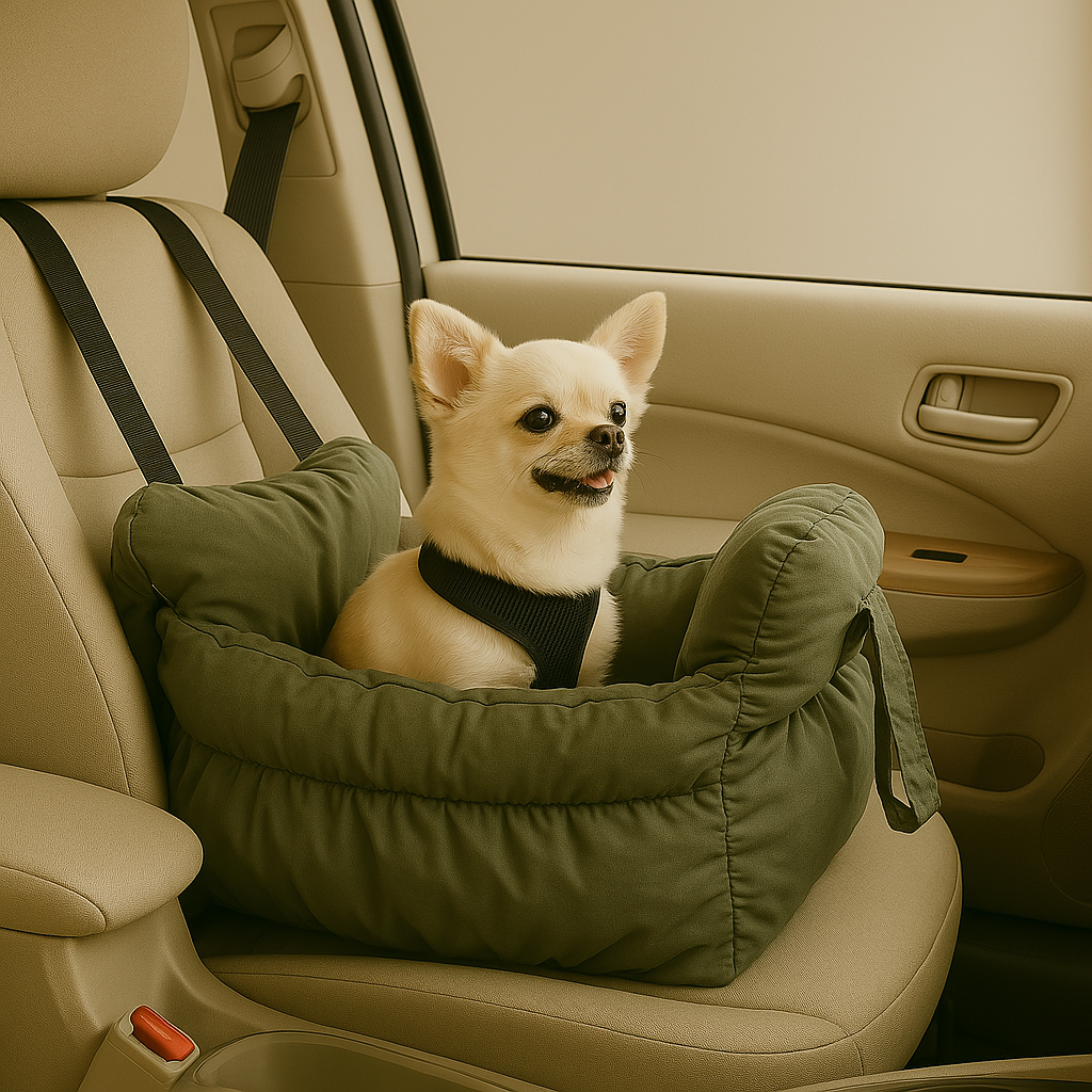 Car Seat Dog Luxury Dog Bed With Washable Cover & Safety Harness Clip