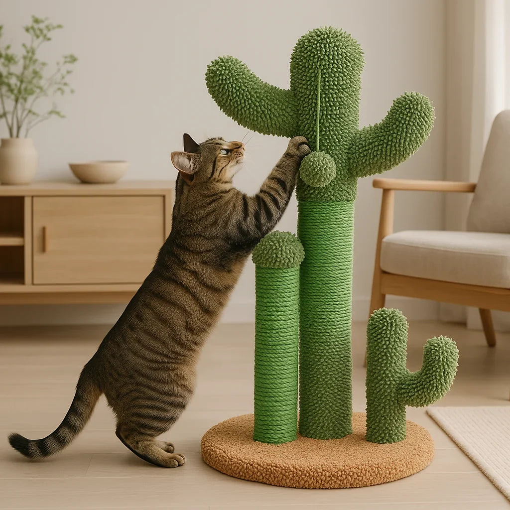 Cactus Scratching Post Stable Cactus Scratching Furniture Protects Furniture & Stimulates Scratching Behavior