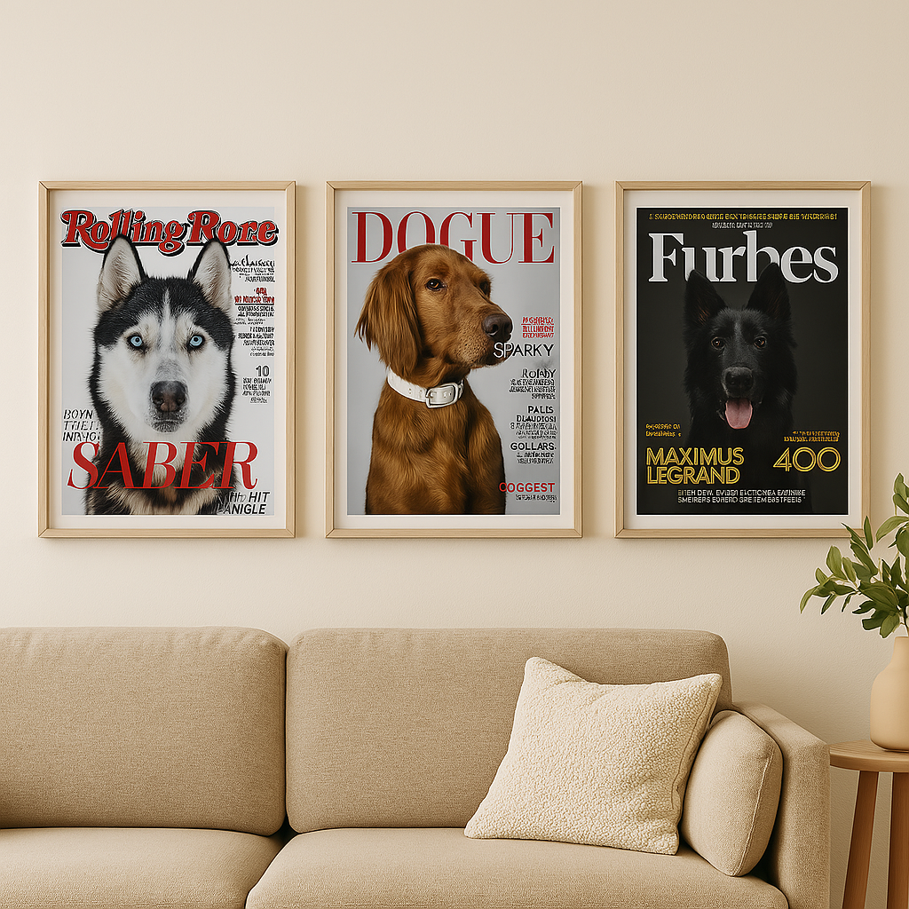 Personalized Pet Poster Your Cat or Dog on a Magazine Cover