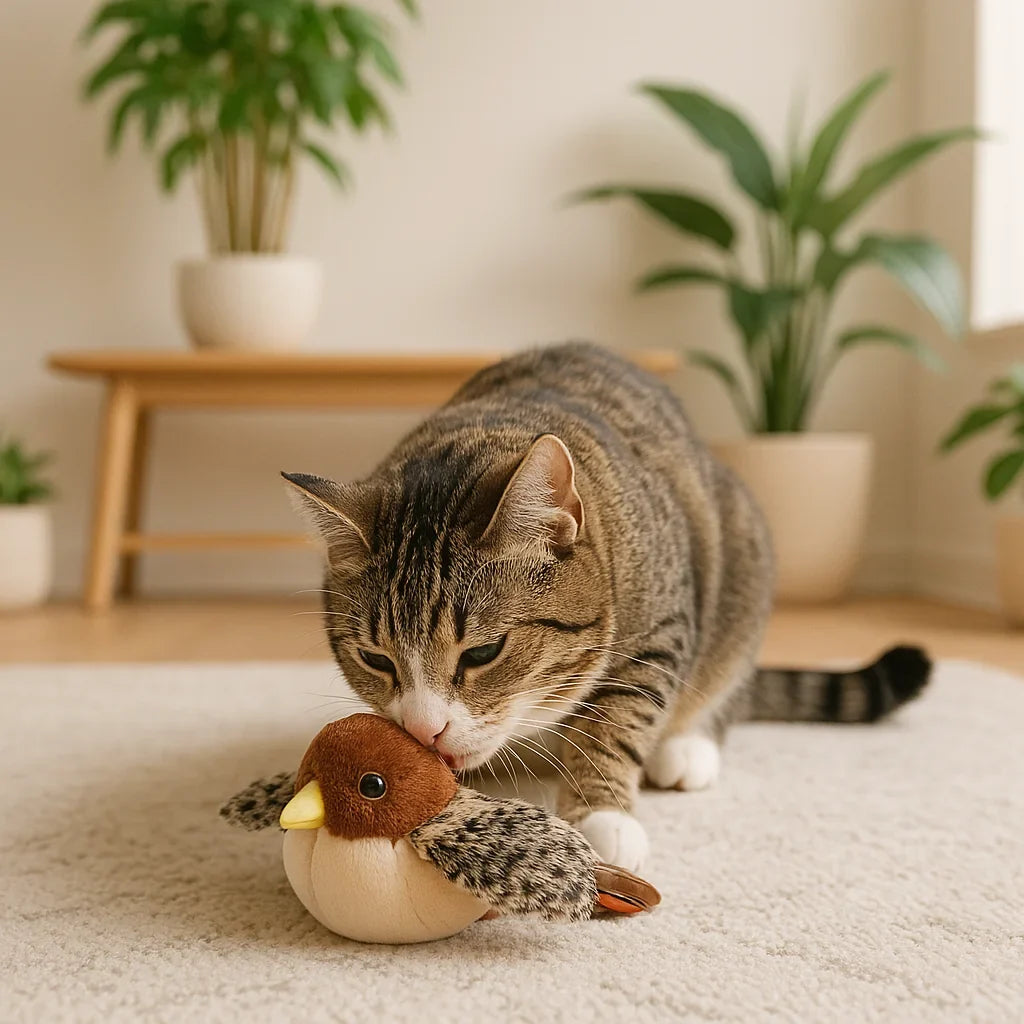 Interactive Cat Toy Moving & Chirping Toy, USB Rechargeable