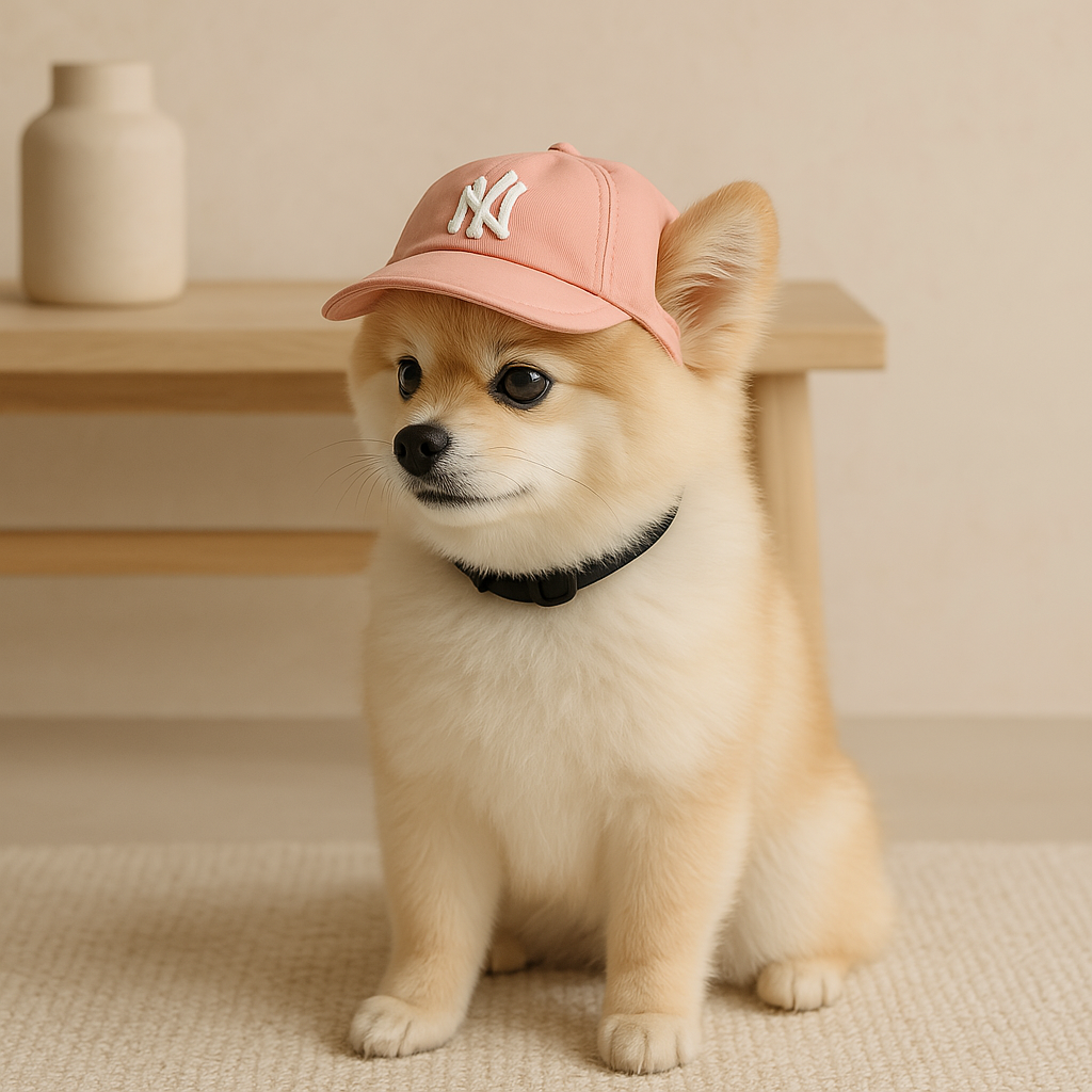 Dog Hat Stylish Cotton Sun Hat with Adjustable Strap