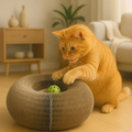 Flexible Design Cat Toy With Ball & Organic Scratching Surface