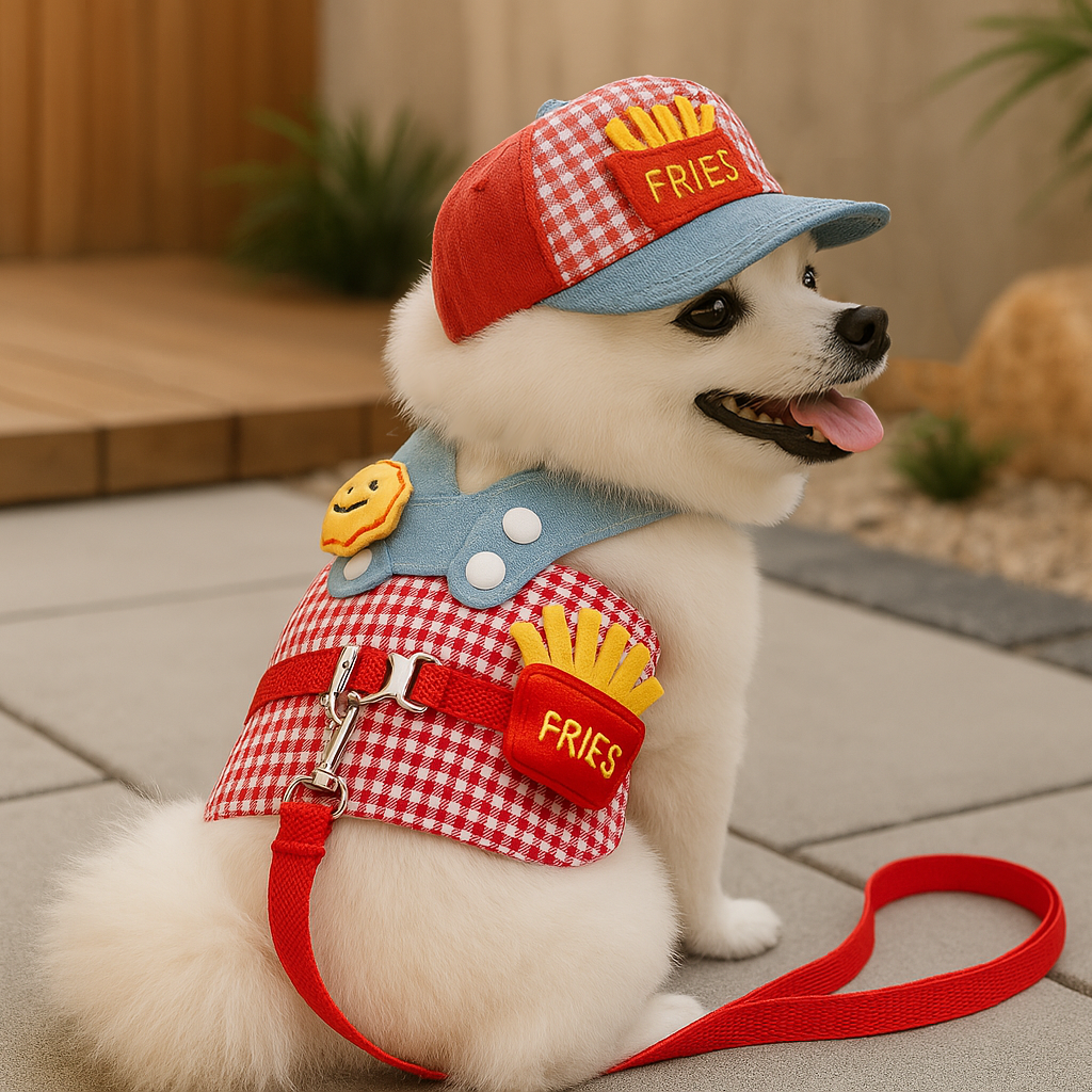Dog Costume Dress-Up Set for Dogs Jacket, Hat & Leash in One