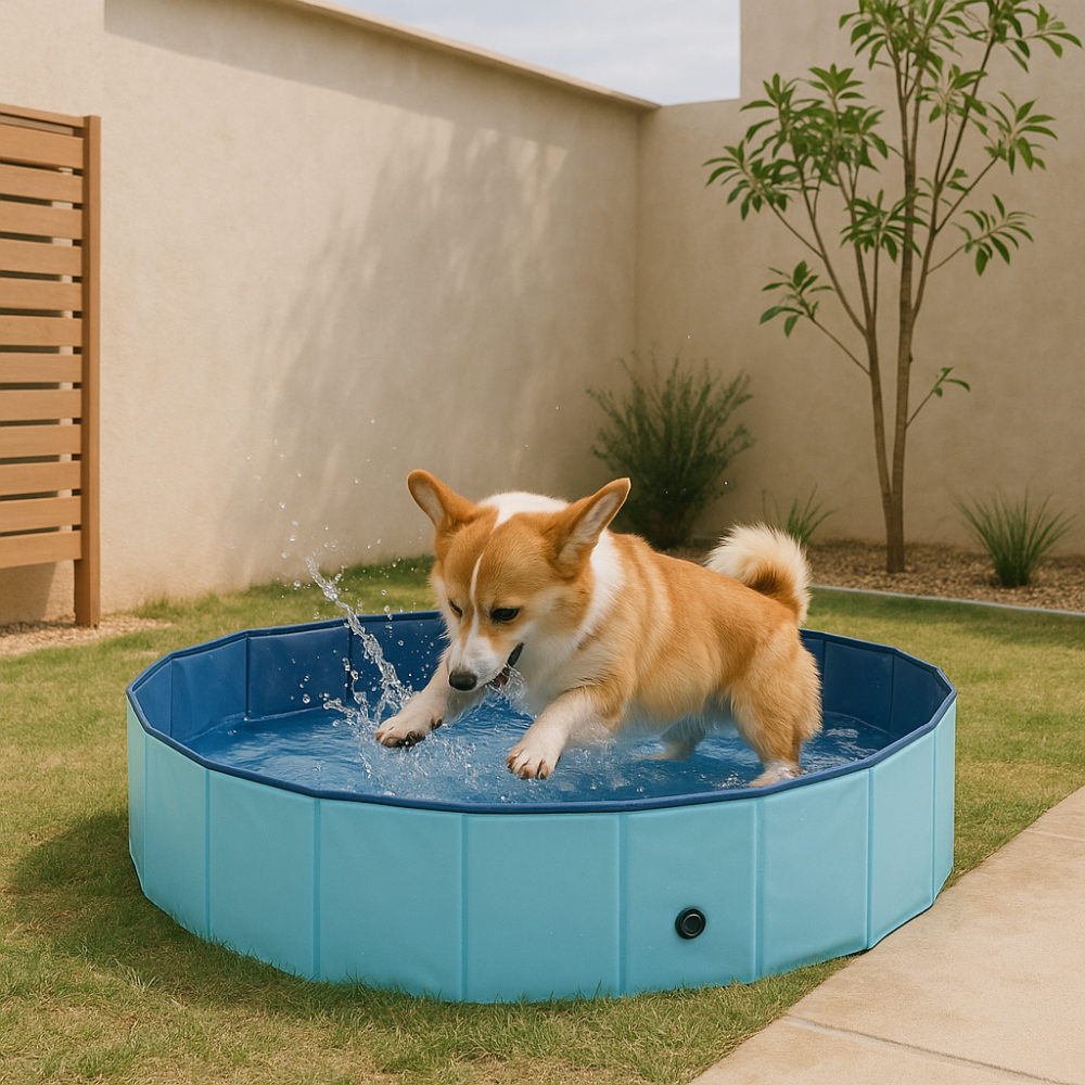 Foldable Dog Pool Durable Dog Bath with Non-Slip Bottom