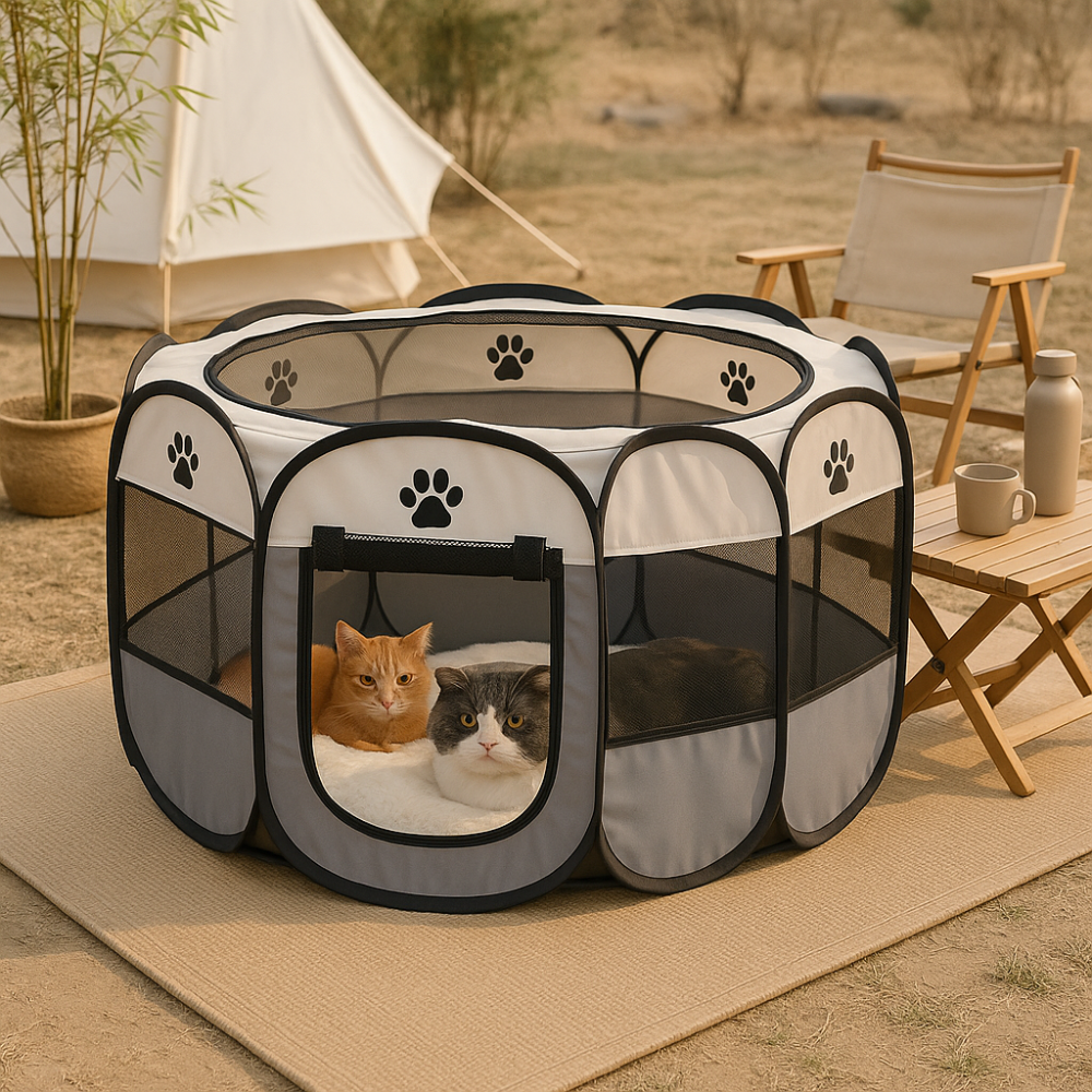 Portable Pet Tent Lightweight Dog & Cat Tent With Waterproof Bottom