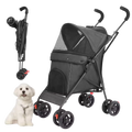 Foldable Dog Stroller with Breathable Mesh & Comfortable Seating Area