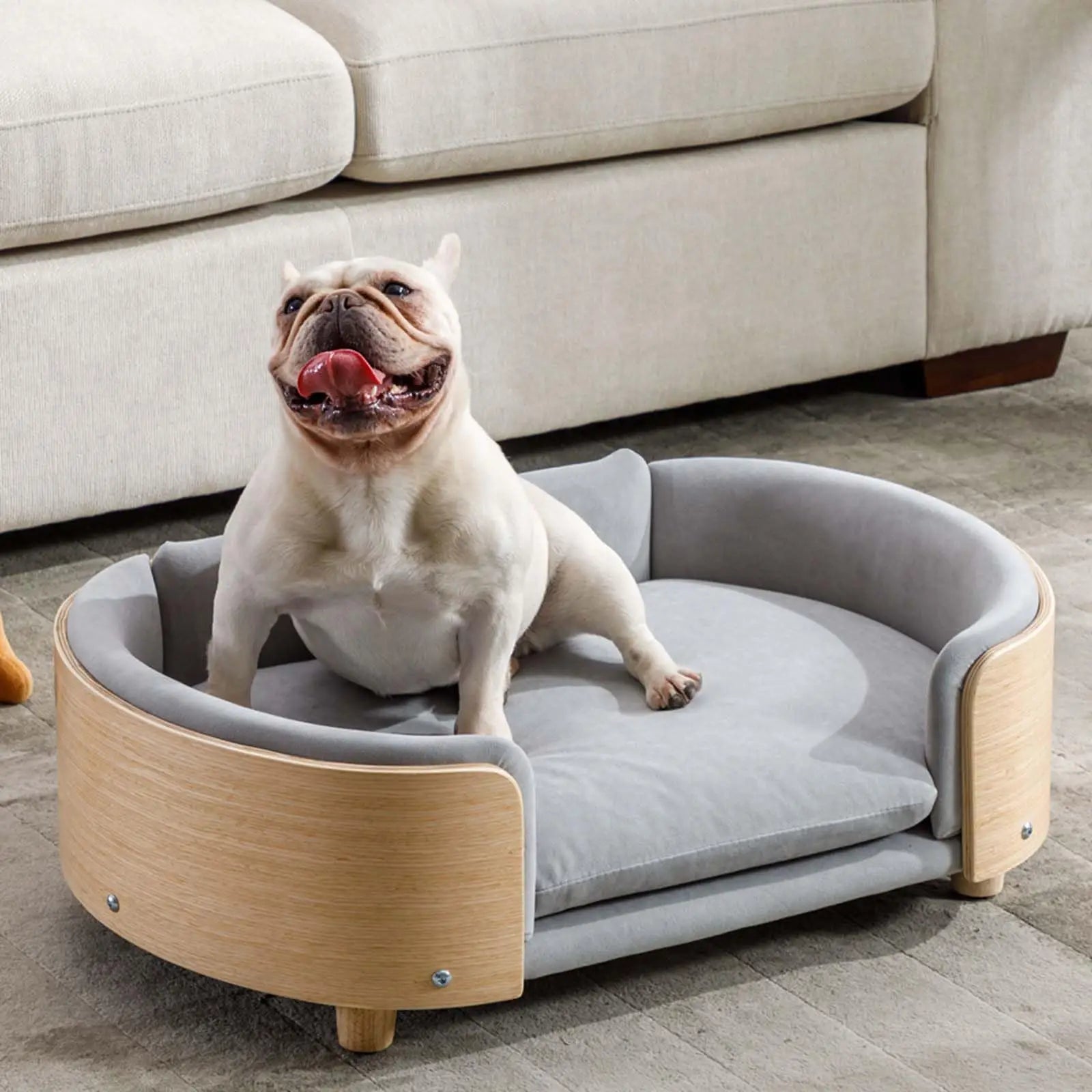 Orthopedic Wooden Frame Dog Sofa | Dog Bed