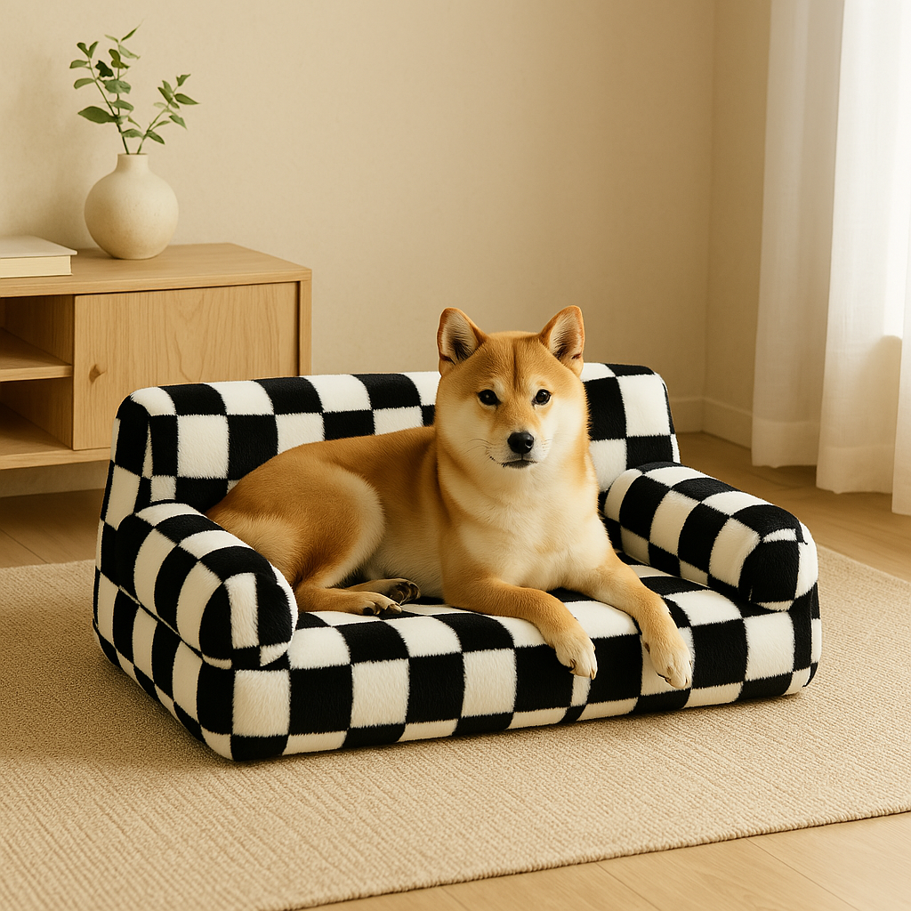 Luxury Sofa Bed For Dogs & Cats Soft Plush, Washable Cover
