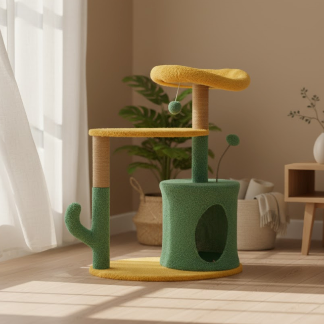 Cat Bed Flower Cat Tower | Scratch-Friendly Cat Tree