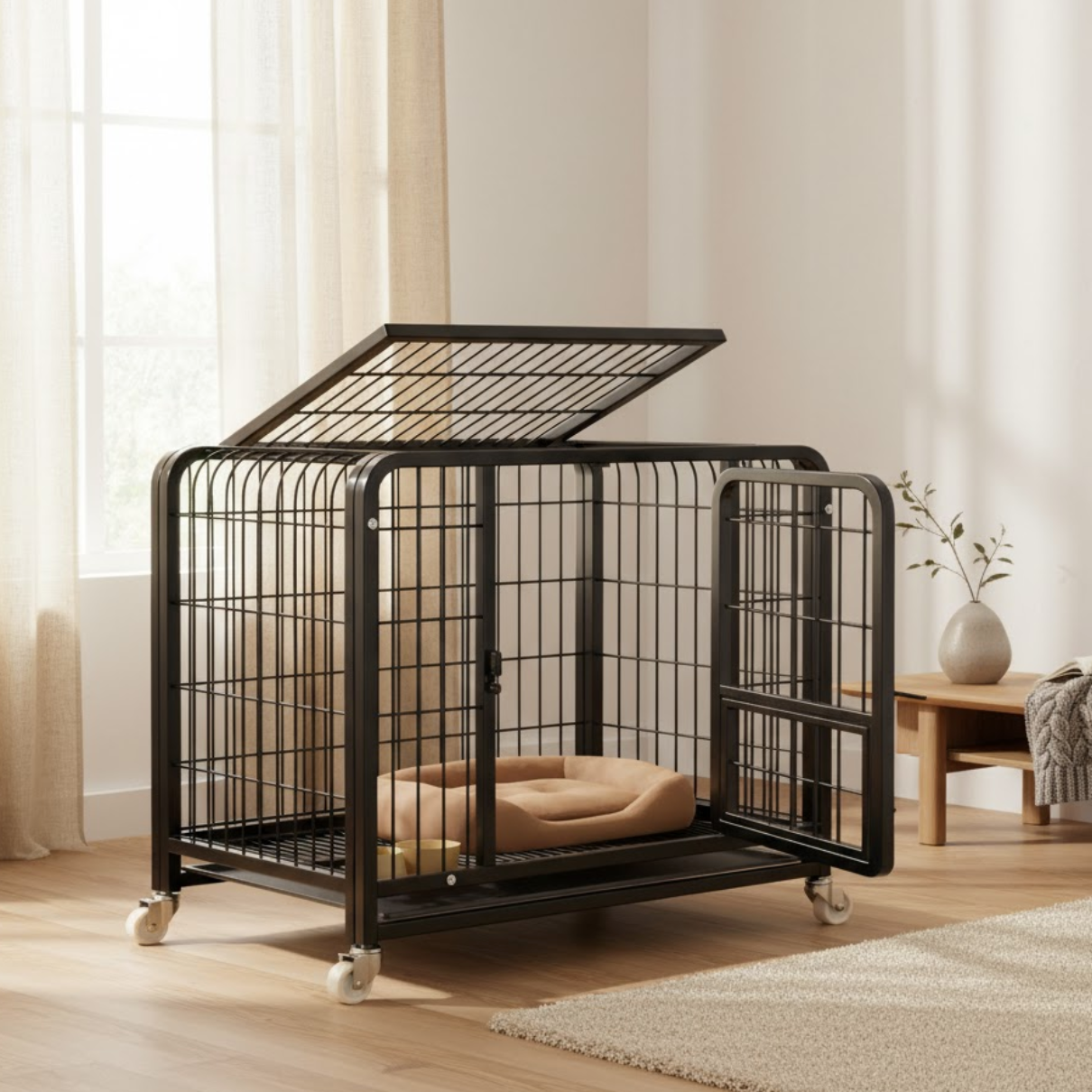 Dog Crate for Large Dogs Escape-Proof Dog Crate, Steel Cage