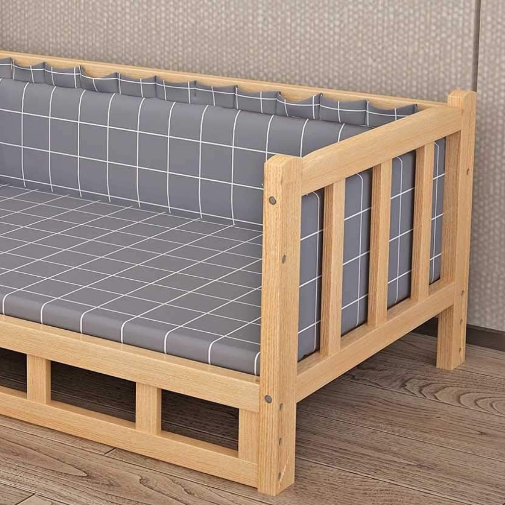 Raised Wooden Dog Bed | Washable Foam