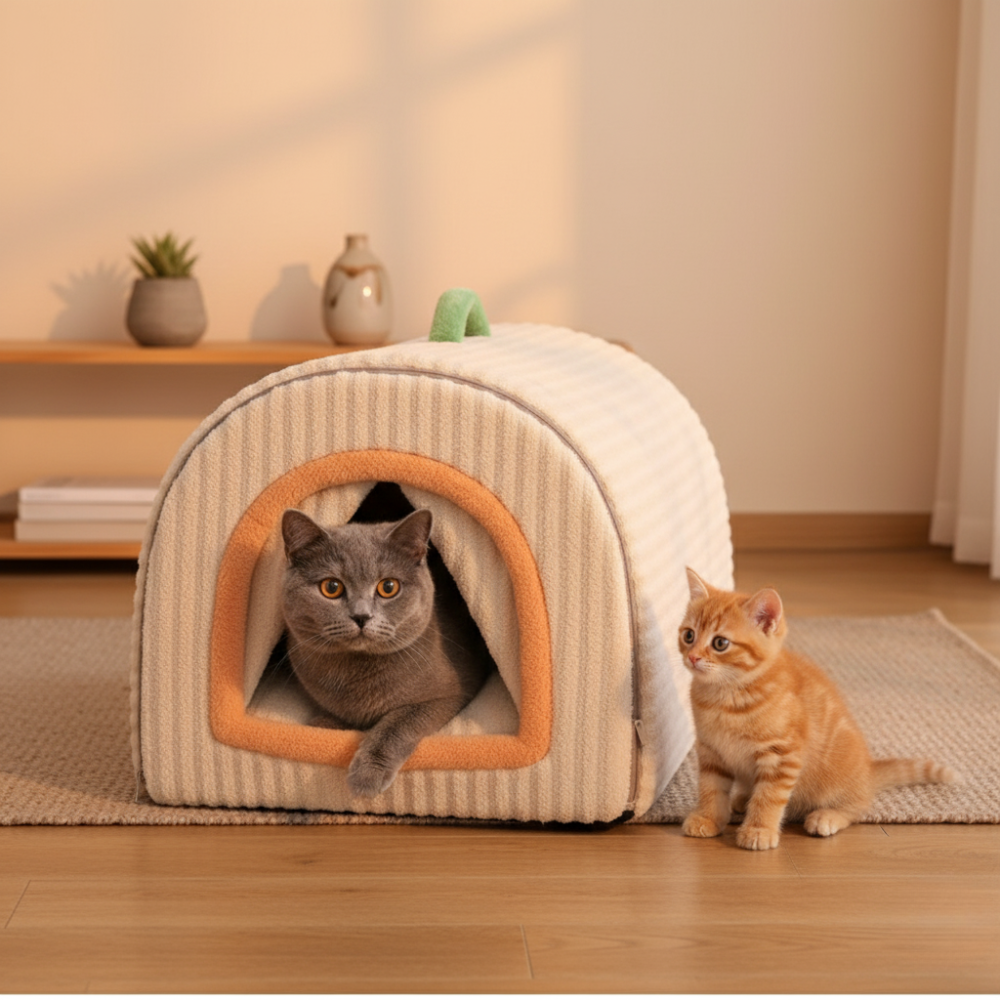 Portable Cat House Bed | With Removable Cushion