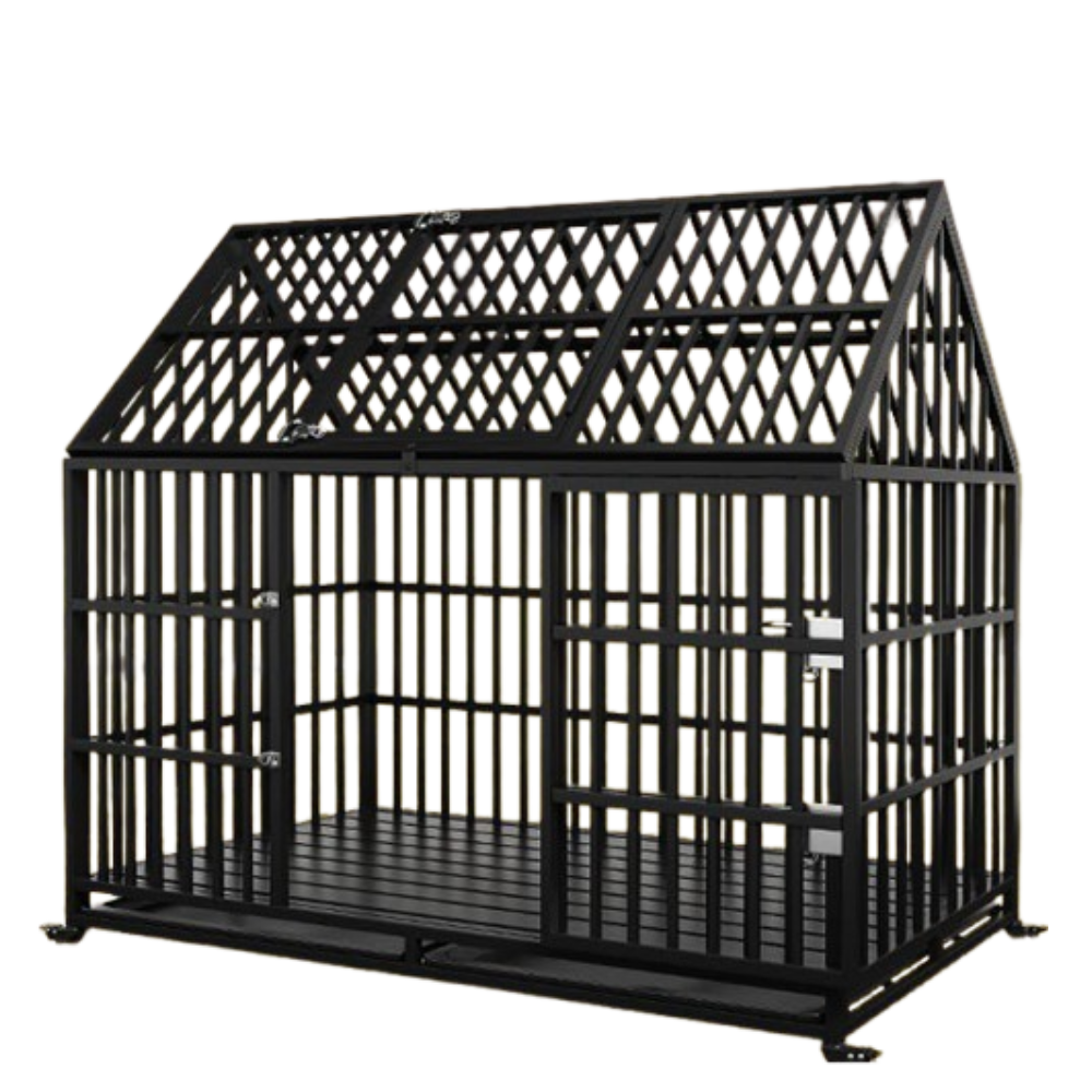 Extra Strong Dog Crate Reinforced Steel Frame & Double Latch Locking