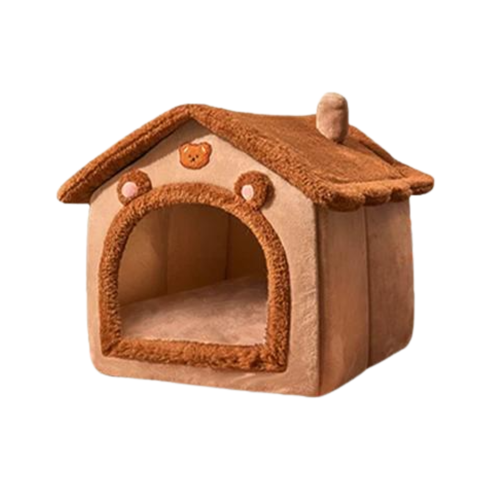 Beer-Vormig Kattenhuis | Opvouwbaar met Afneembaar Kussen