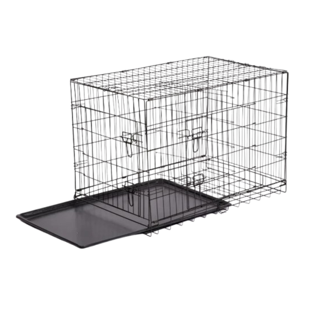Metal Dog Crate Reinforced Steel, Safe & Comfortable For Home & Car
