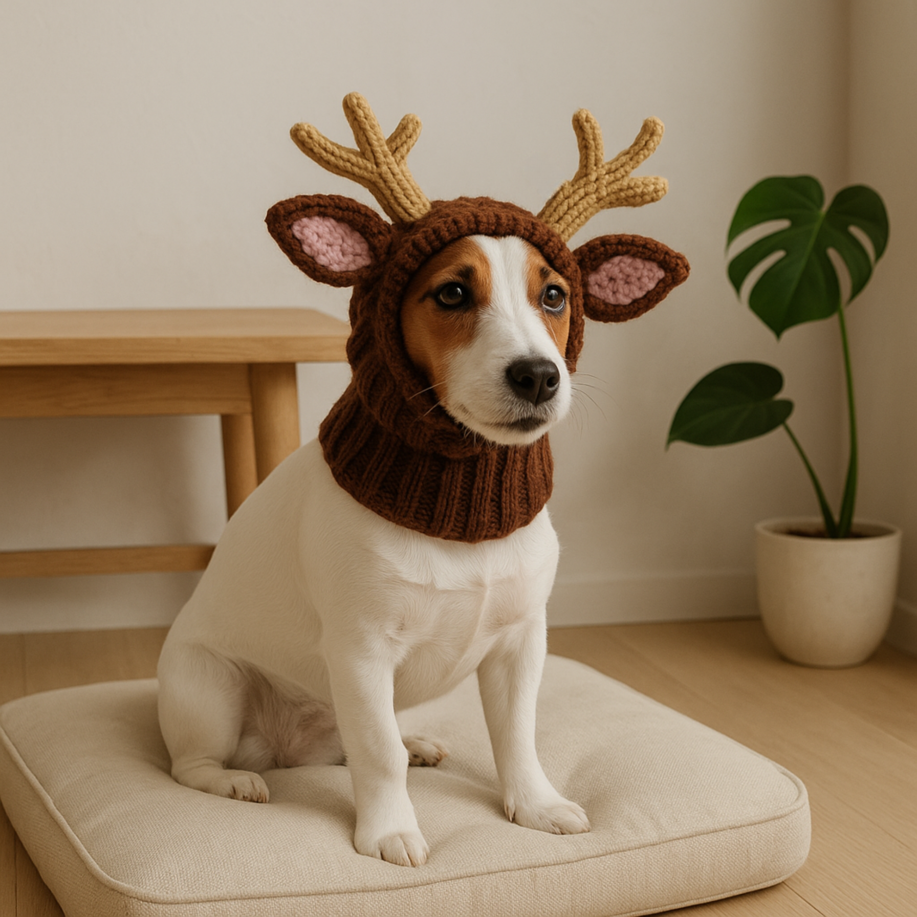 Knitted Dog Hat With Cute Design, Warm & Comfortable