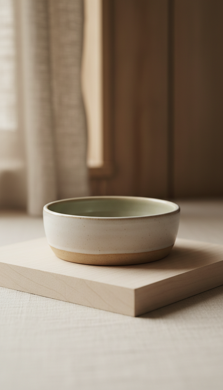 Ceramic Feeding Bowl In Sand Glaze