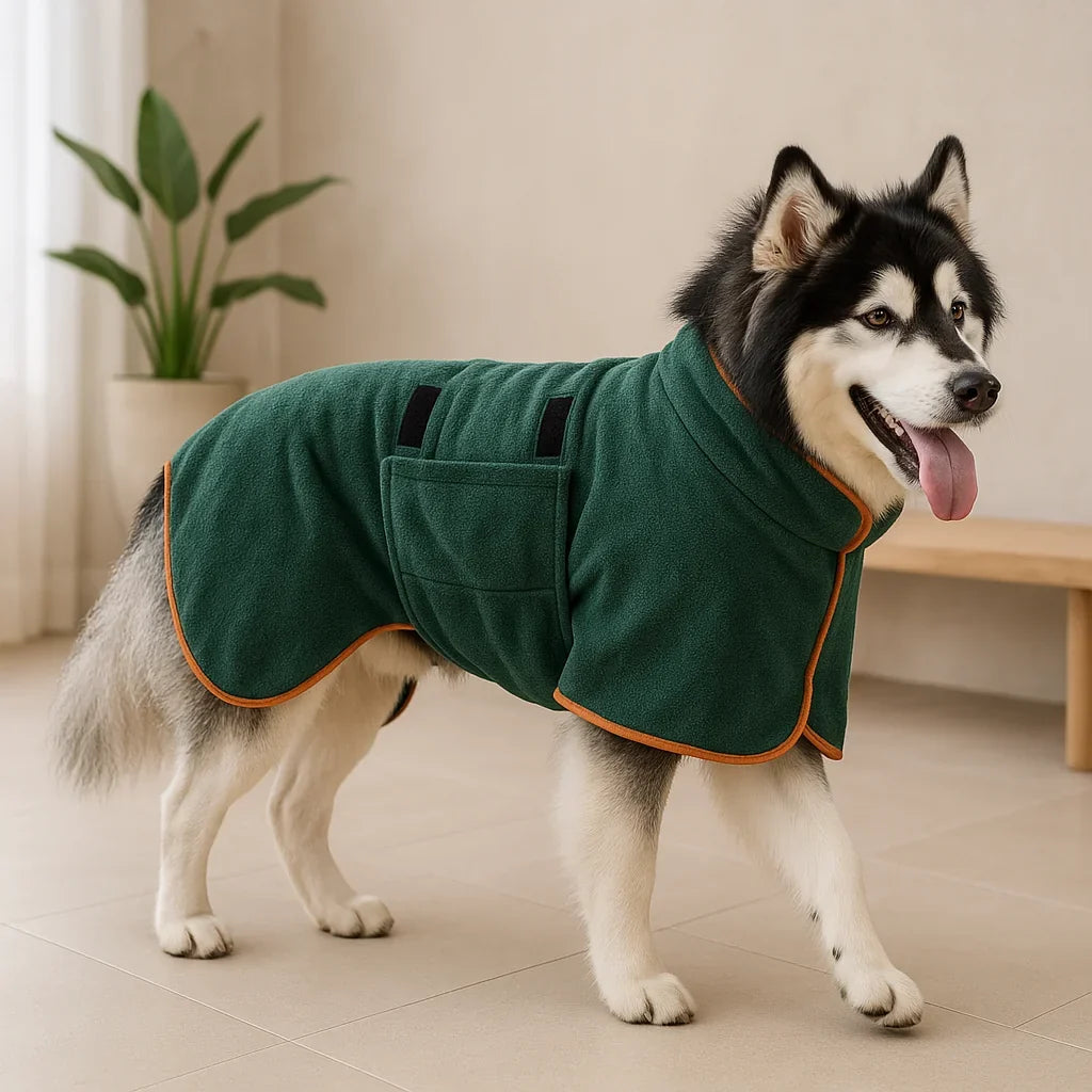 Dog Microfiber Bathrobe Dog Drying Coat Quick-Drying Microfiber Towel