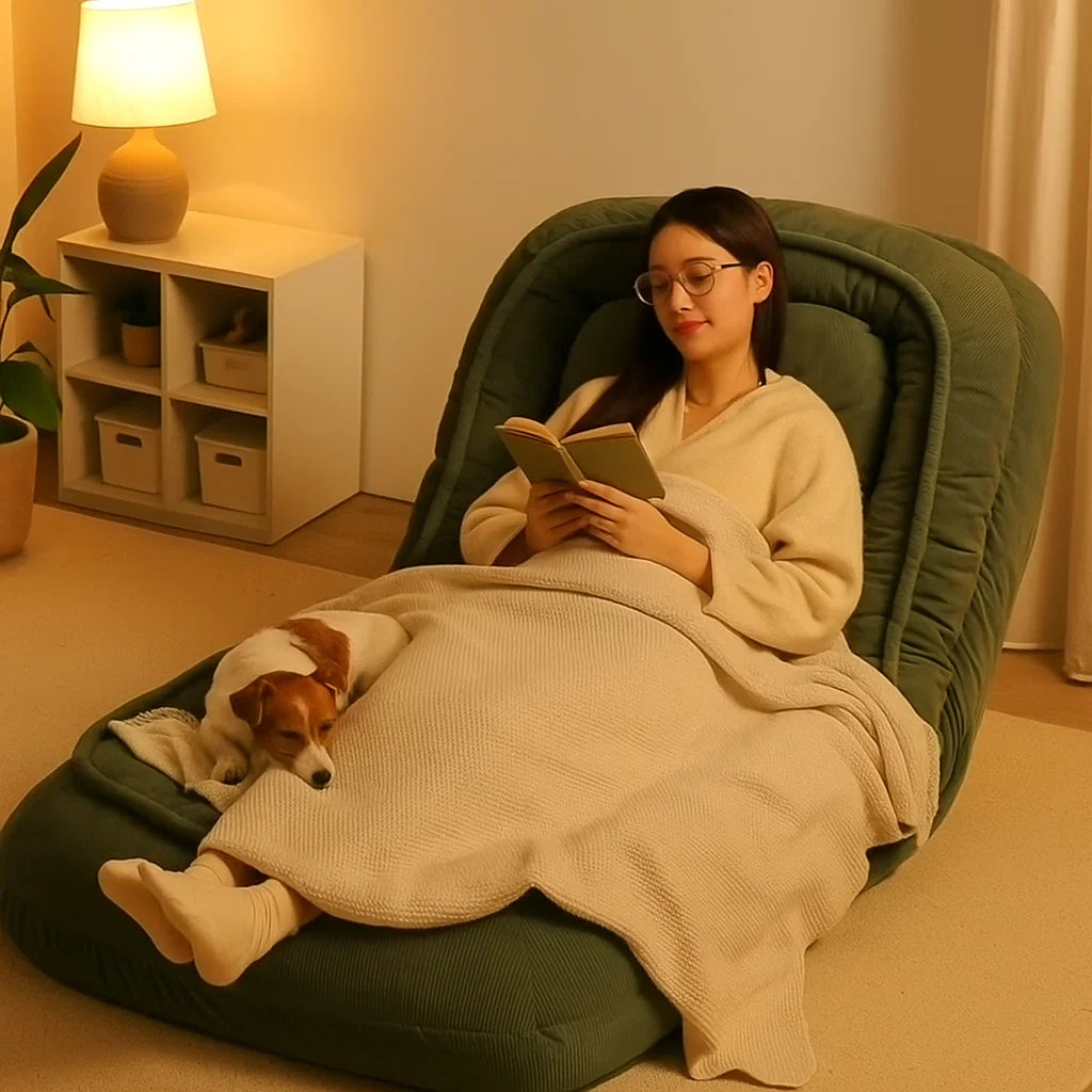 Giant Dog Bed for People, Super Soft Cuddle Nest with Full Body Support - CouchiePuff