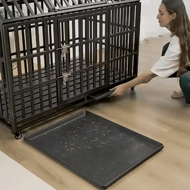 Extra Strong Dog Crate Reinforced Steel Frame & Double Latch Locking