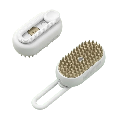 Steamy Pet Brush for Healthy, Shiny Coat and Shedding Reduction