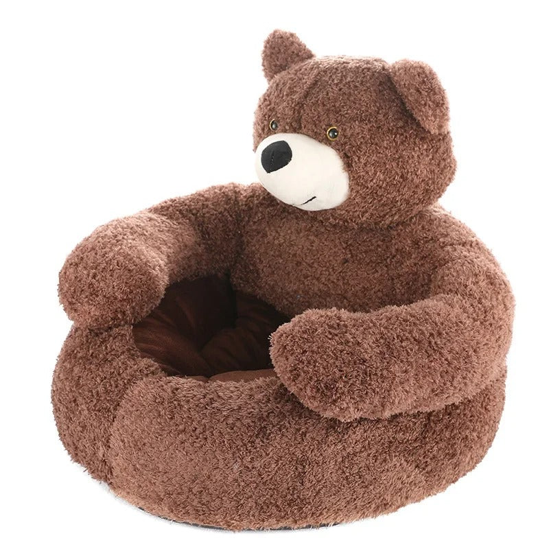 Knuffelbeer Bed Zacht Pluche Hondenbed & Kattenbed Angst & Stressverlagend