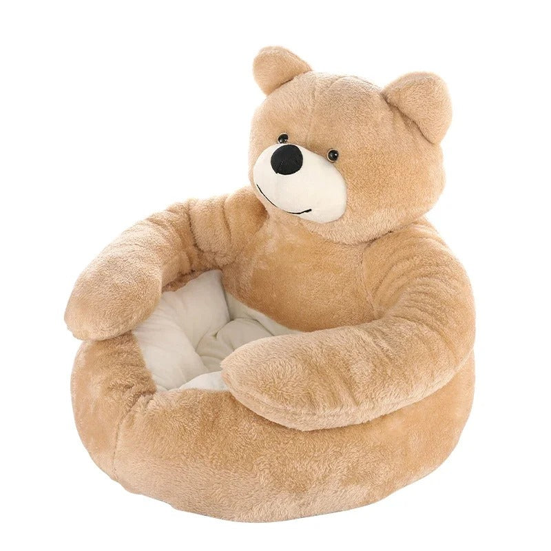 Knuffelbeer Bed Zacht Pluche Hondenbed & Kattenbed Angst & Stressverlagend